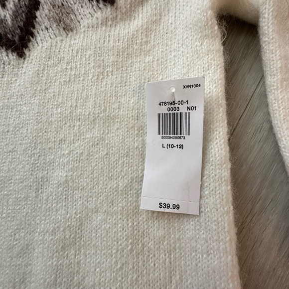 Girls 10-12 L Fair Isle Crew Neck Sweater - Picture 2 of 5